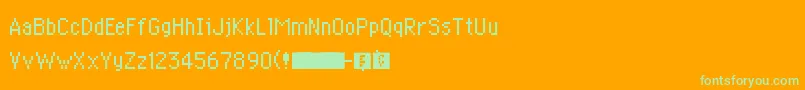 PkmnMysteryDungeon Font – Green Fonts on Orange Background