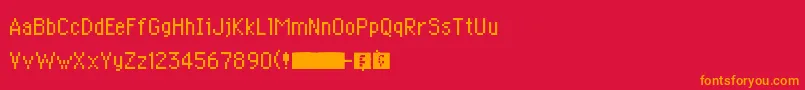 PkmnMysteryDungeon Font – Orange Fonts on Red Background