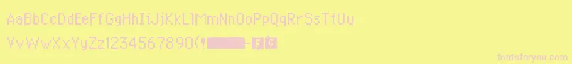 PkmnMysteryDungeon-fontti – vaaleanpunaiset fontit keltaisella taustalla