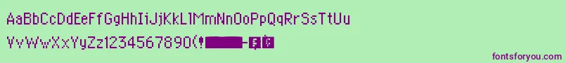 PkmnMysteryDungeon Font – Purple Fonts on Green Background