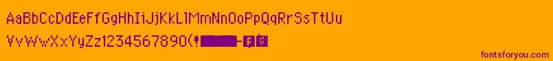 PkmnMysteryDungeon-Schriftart – Violette Schriften auf orangefarbenem Hintergrund