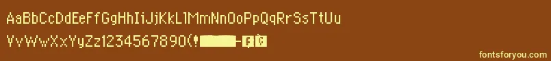 PkmnMysteryDungeon Font – Yellow Fonts on Brown Background