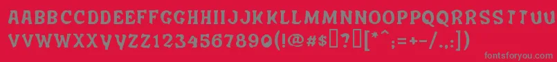 フォントSalemergotism – 赤い背景に灰色の文字