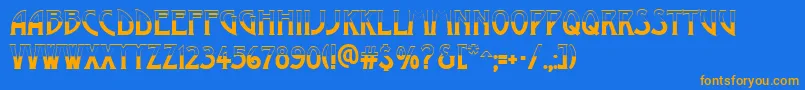 AModernobw Font – Orange Fonts on Blue Background