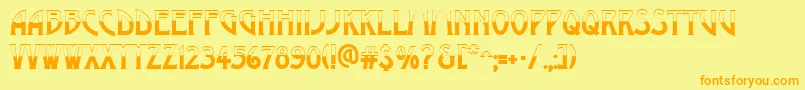 AModernobw Font – Orange Fonts on Yellow Background