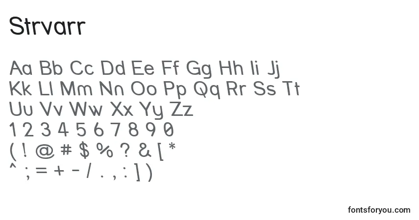 Шрифт Strvarr – алфавит, цифры, специальные символы