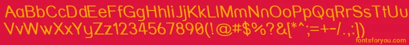 Strvarr-fontti – oranssit fontit punaisella taustalla
