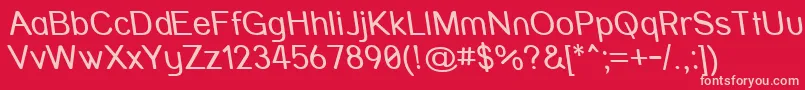 Czcionka Strvarr – różowe czcionki na czerwonym tle