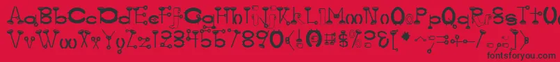 Watercloset Font – Black Fonts on Red Background