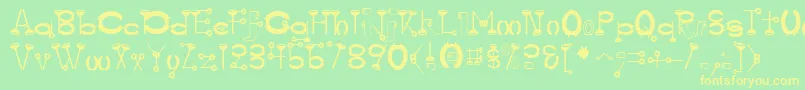 Watercloset Font – Yellow Fonts on Green Background