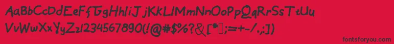 fuente EinfachByCindyyo – Fuentes Negras Sobre Fondo Rojo
