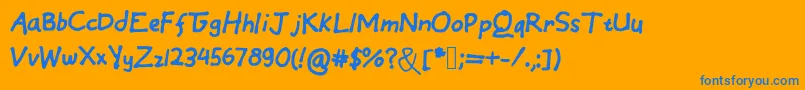 EinfachByCindyyo Font – Blue Fonts on Orange Background