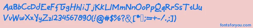 EinfachByCindyyo Font – Blue Fonts on Pink Background