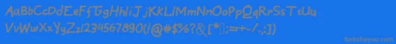 EinfachByCindyyo-Schriftart – Graue Schriften auf blauem Hintergrund