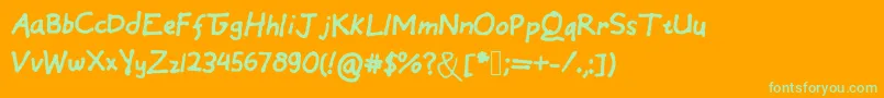 EinfachByCindyyo Font – Green Fonts on Orange Background