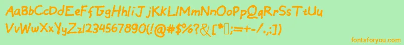 EinfachByCindyyo Font – Orange Fonts on Green Background