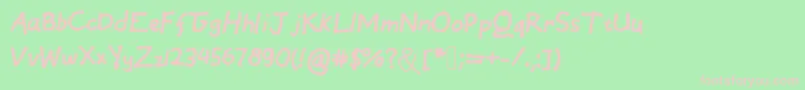 EinfachByCindyyo-Schriftart – Rosa Schriften auf grünem Hintergrund