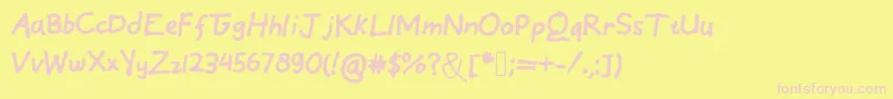 EinfachByCindyyo Font – Pink Fonts on Yellow Background