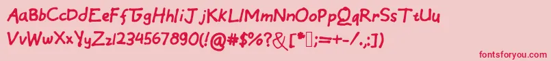 EinfachByCindyyo Font – Red Fonts on Pink Background