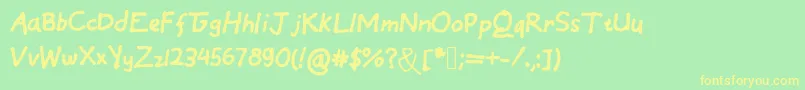 EinfachByCindyyo Font – Yellow Fonts on Green Background