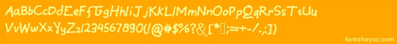 EinfachByCindyyo Font – Yellow Fonts on Orange Background