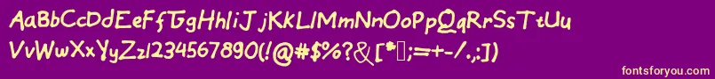 EinfachByCindyyo Font – Yellow Fonts on Purple Background