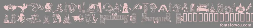Weitere Informationen zur DfGargooniesttItc-Schriftart DfGargooniesttItc-Schriftart – Rosa Schriften auf grauem Hintergrund