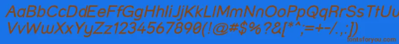 StreetItalic Font – Brown Fonts on Blue Background