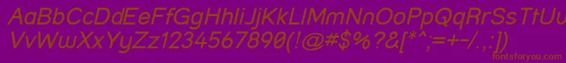 StreetItalic Font – Brown Fonts on Purple Background