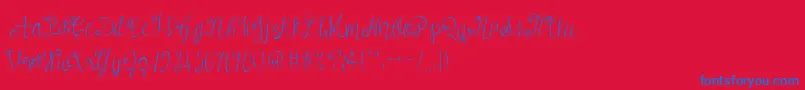 AustieBostVersailles-Schriftart – Blaue Schriften auf rotem Hintergrund