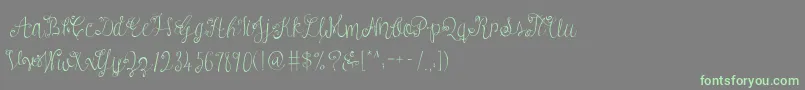 Więcej informacji o czcionce AustieBostVersailles Czcionka AustieBostVersailles – zielone czcionki na szarym tle