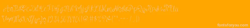 AustieBostVersailles-Schriftart – Rosa Schriften auf orangefarbenem Hintergrund