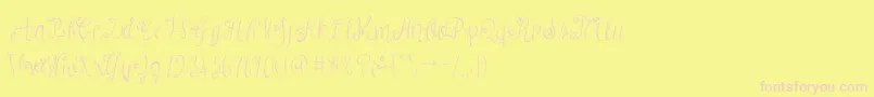 AustieBostVersailles-Schriftart – Rosa Schriften auf gelbem Hintergrund