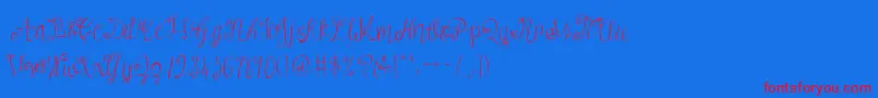 AustieBostVersailles-Schriftart – Rote Schriften auf blauem Hintergrund