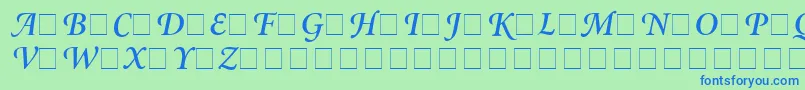 フォントAtlantixSwashSsiSemiBoldItalic – 青い文字は緑の背景です。