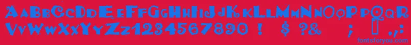 Tacosrg Font – Blue Fonts on Red Background