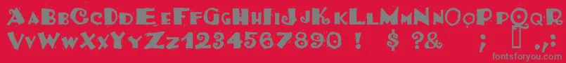 Tacosrg-Schriftart – Graue Schriften auf rotem Hintergrund