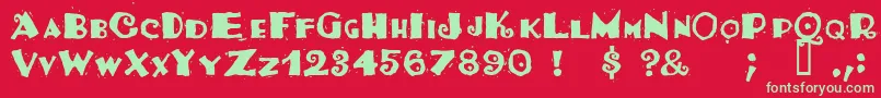 Tacosrg Font – Green Fonts on Red Background