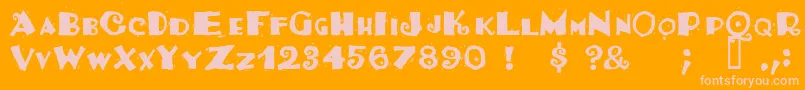 Tacosrg-Schriftart – Rosa Schriften auf orangefarbenem Hintergrund