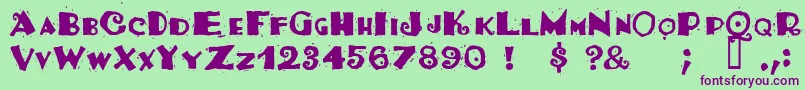 Tacosrg Font – Purple Fonts on Green Background