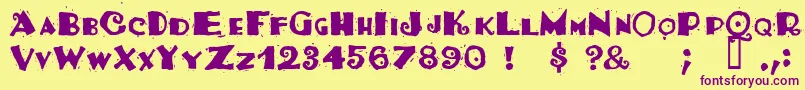 Tacosrg Font – Purple Fonts on Yellow Background