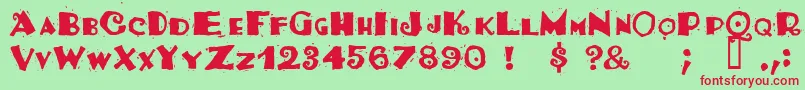 Tacosrg Font – Red Fonts on Green Background