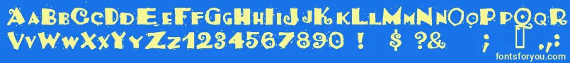 Tacosrg Font – Yellow Fonts on Blue Background