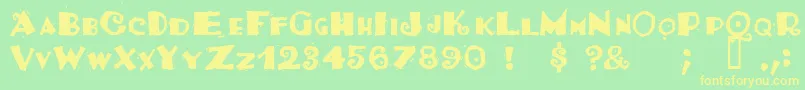 Tacosrg Font – Yellow Fonts on Green Background