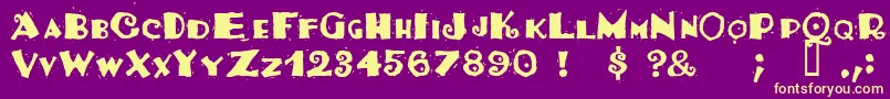 Tacosrg Font – Yellow Fonts on Purple Background