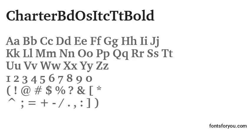 A fonte CharterBdOsItcTtBold – alfabeto, números, caracteres especiais