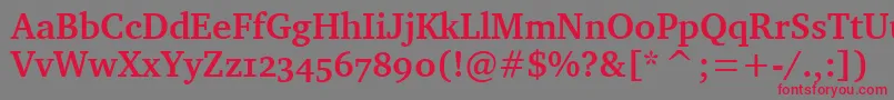CharterBdOsItcTtBold Font – Red Fonts on Gray Background