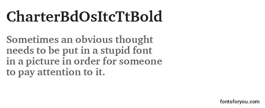 Review of the CharterBdOsItcTtBold Font