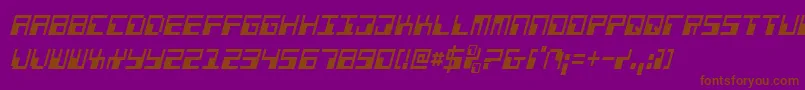 PhaserBankCondensedItalic Font – Brown Fonts on Purple Background