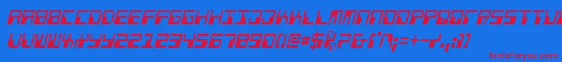 PhaserBankCondensedItalic Font – Red Fonts on Blue Background